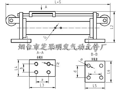 QLGS型高速无杆缆索气缸结构